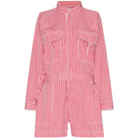 Plan C striped playsuit - Branco