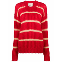 Plan C Suéter de tricô com listras - Vermelho