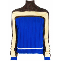 Plan C Suéter de tricô com recortes - Azul