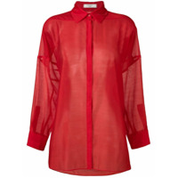 Poiret Camisa com transparência - Vermelho