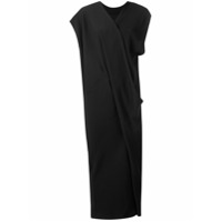 Poiret Vestido longo drapeado - Preto