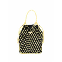Prada Bolsa tote com mesh - Amarelo