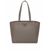 Prada Bolsa tote com placa de logo - Cinza