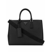Prada Bolsa tote com placa de logo - Preto
