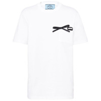 Prada bow-detail cotton T-shirt - Branco