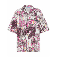 Prada Camisa com estampa abstrata - Rosa