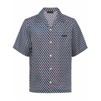 Prada Camisa com estampa e botões - Azul