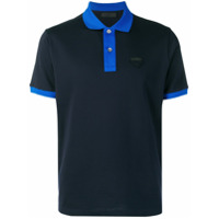 Prada Camisa polo com patch de logo - Azul