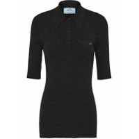 Prada Camisa polo de tricô canelado - Preto