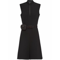 Prada Vestido com aplicações - Preto