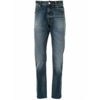 Pt05 Calça jeans com efeito desbotado - Azul