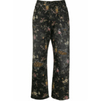 R13 Calça jeans com estampa floral - Preto