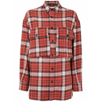 R13 Camisa xadrez com bolso - Vermelho