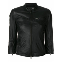 R13 fitted leather jacket - Preto