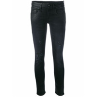 R13 low-rise coated skinny jeans - Preto