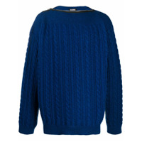 Raf Simons crew neck cable-knit jumper - Azul