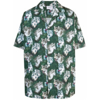 Rhude Camisa com estampa de lobo - Verde