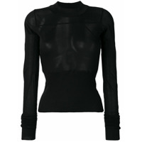 Rick Owens Blusa com transparência - Preto