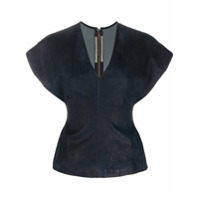 Rick Owens fitted leather top - Azul