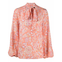 Rixo Moss floral print tied-neck blouse - Rosa