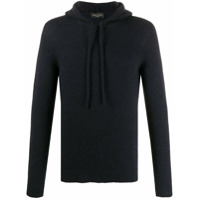 Roberto Collina knitted hooded top - Azul