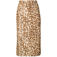 Rochas leopard-print pencil skirt - Neutro