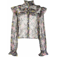 ROTATE floral lace shirt - Cinza