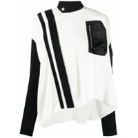 Sacai Blusa assimétrica com zíper - Neutro