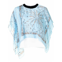 Sacai Camiseta com estampa paisley - Azul