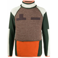 Sacai colour-block knit jumper - Verde