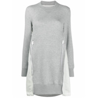 Sacai gusset-detail sweatshirt dress - Cinza