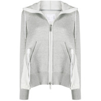 Sacai gusset-detail zipped hoodie - Cinza