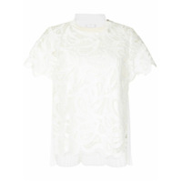 Sacai lace-panelled T-shirt - Branco