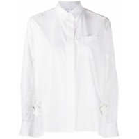 Sacai side-pleat long sleeve shirt - Branco