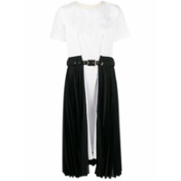 Sacai Vestido com saia plissada - Preto