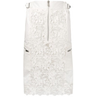 Sacai zipped lace fitted skirt - Branco