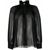 Saint Laurent Blusa com pregas - Preto