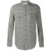 Saint Laurent Camisa slim xadrez - Branco