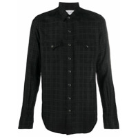 Saint Laurent Camisa slim xadrez - Preto