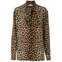 Saint Laurent leopard-print shirt - Marrom