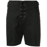 Saint Laurent Short com amarração - Preto