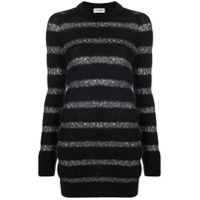 Saint Laurent Vestido com listras - Preto