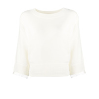 See by Chloé lace trim cropped jumper - Branco