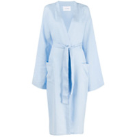 Sleeper Robe de linho com cinto - Azul