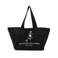 Sporty & Rich Bolsa tote com logo - Preto