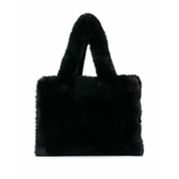 STAND STUDIO Bolsa tote com pelos - Preto