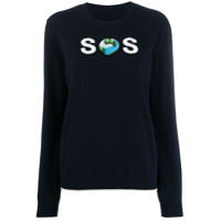 Stella McCartney Suéter com bordado SOS - Azul