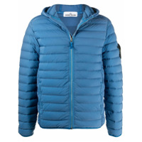 Stone Island Jaqueta matelassê com capuz - Azul