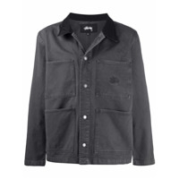 Stussy Jaqueta jeans com bolso - Cinza