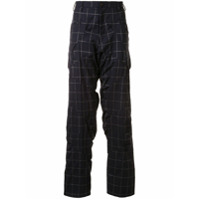 sulvam Blazer de alfaiataria xadrez - Azul